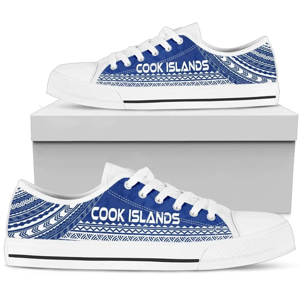 Cook Islands Low Top Shoes Polynesian Flag Chief Version