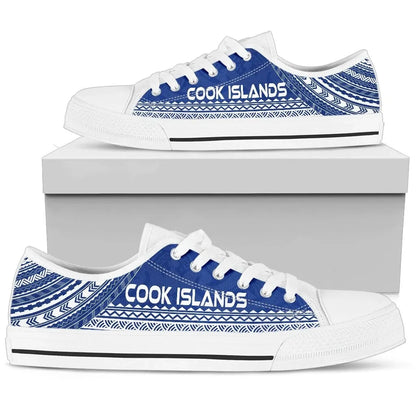 Cook Islands Low Top Shoes Polynesian Flag Chief Version
