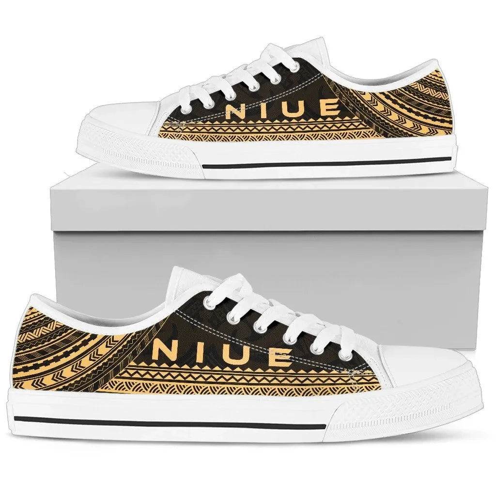 Niue Low Top Shoes Polynesian Gold Chief Version