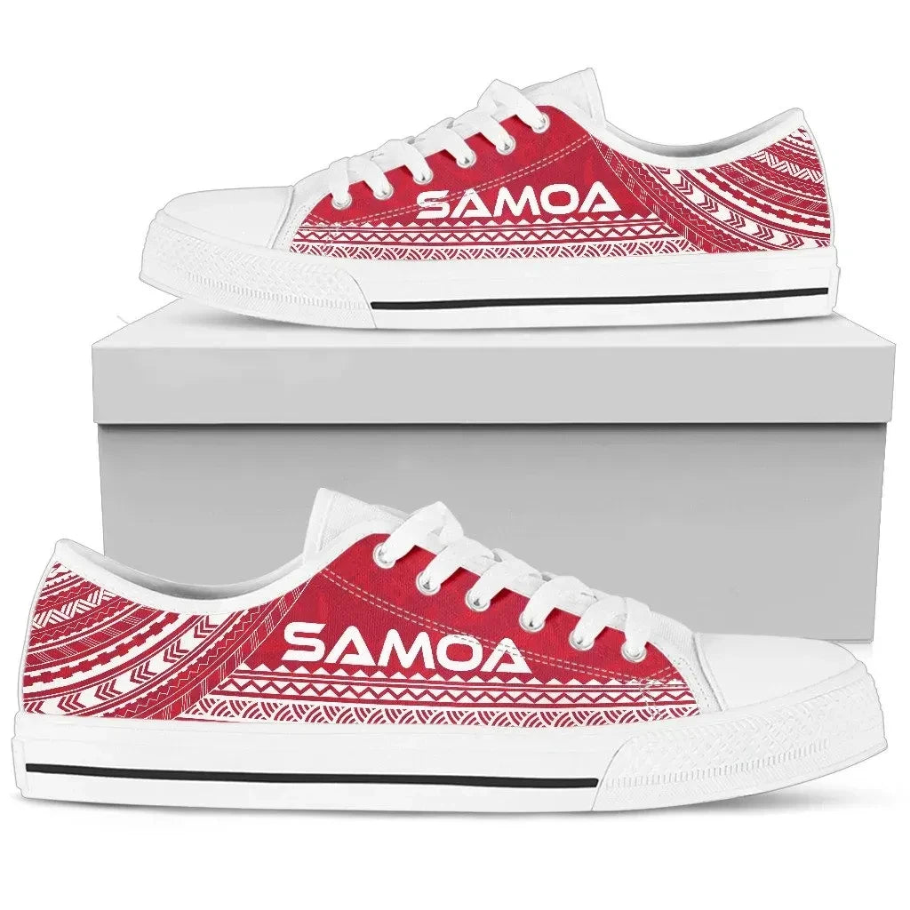 Samoa Low Top Shoes Polynesian Flag Chief Version