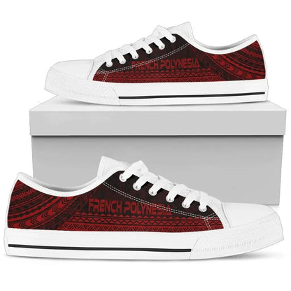 French Polynesia Low Top Shoes Polynesian Red Chief Version