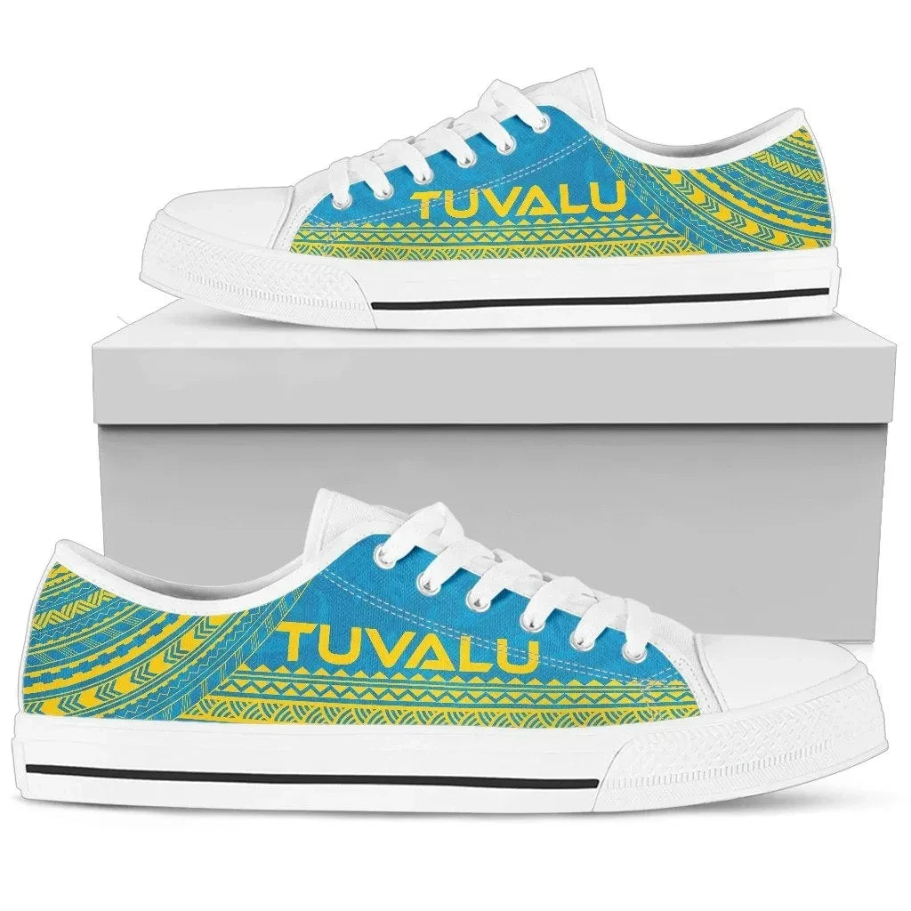 Tuvalu Low Top Shoes Polynesian Flag Chief Version