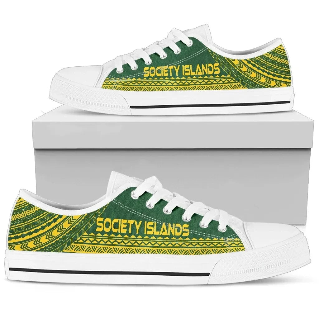 Society Islands Low Top Shoes Polynesian Flag Chief Version