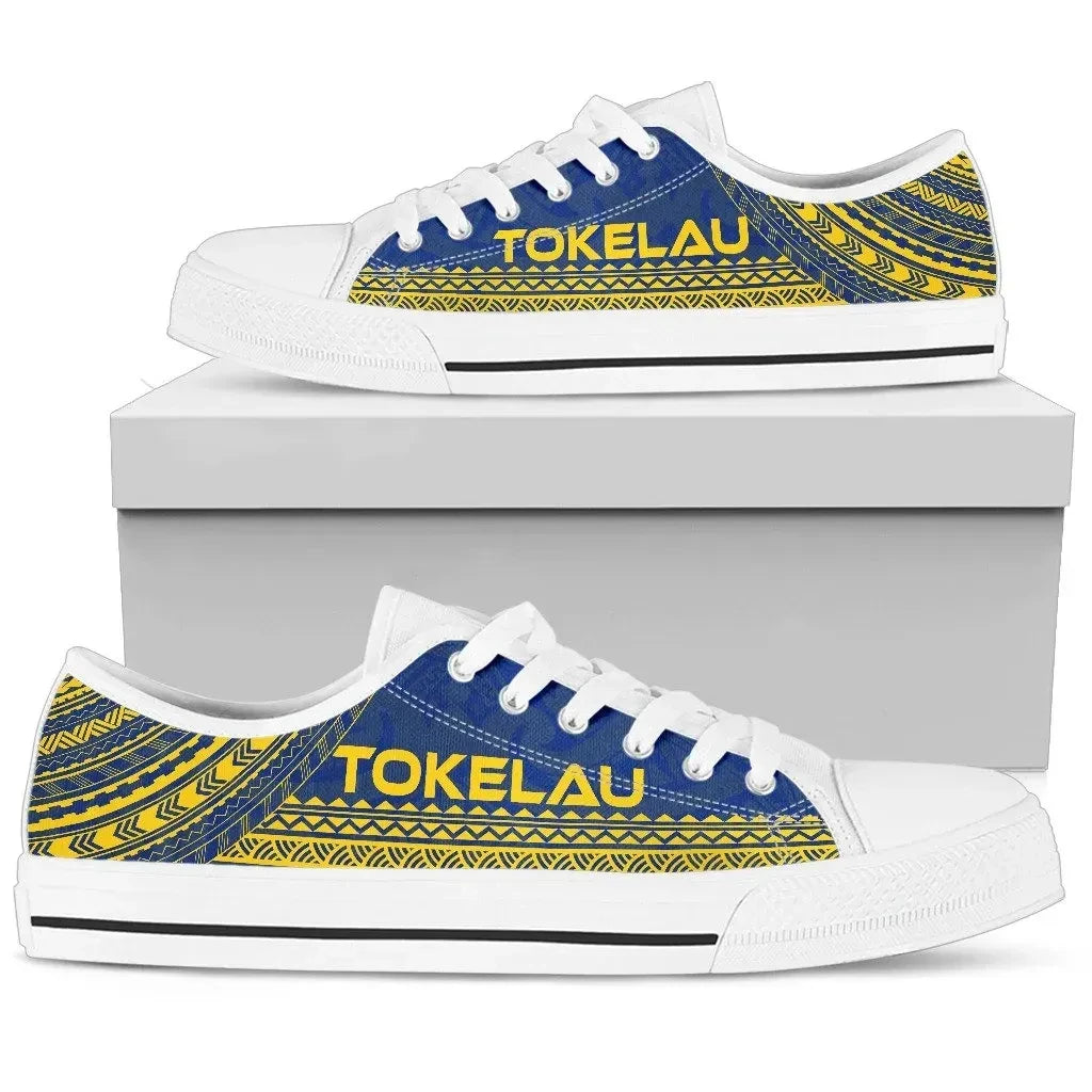 Tokelau Low Top Shoes Polynesian Flag Chief Version