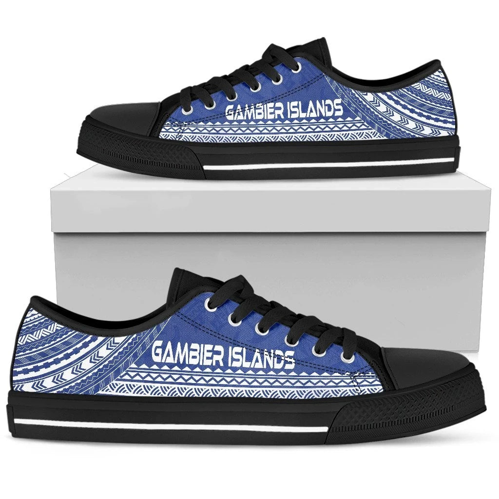 Gambier Islands Low Top Shoes Polynesian Flag Chief Version