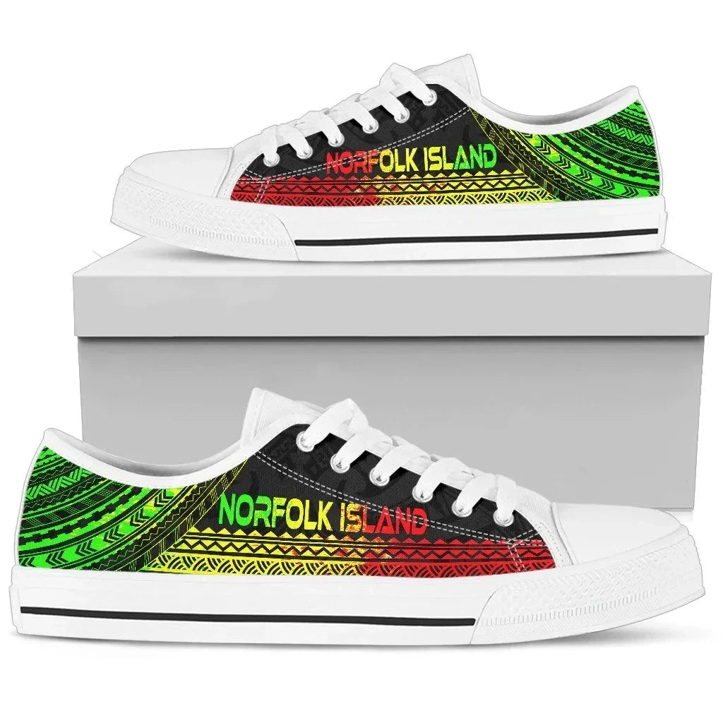 Norfolk Island Low Top Shoes Polynesian Reggae Chief Version
