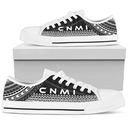 Northern Mariana Islands Low Top Shoes Polynesian Black Chief Version