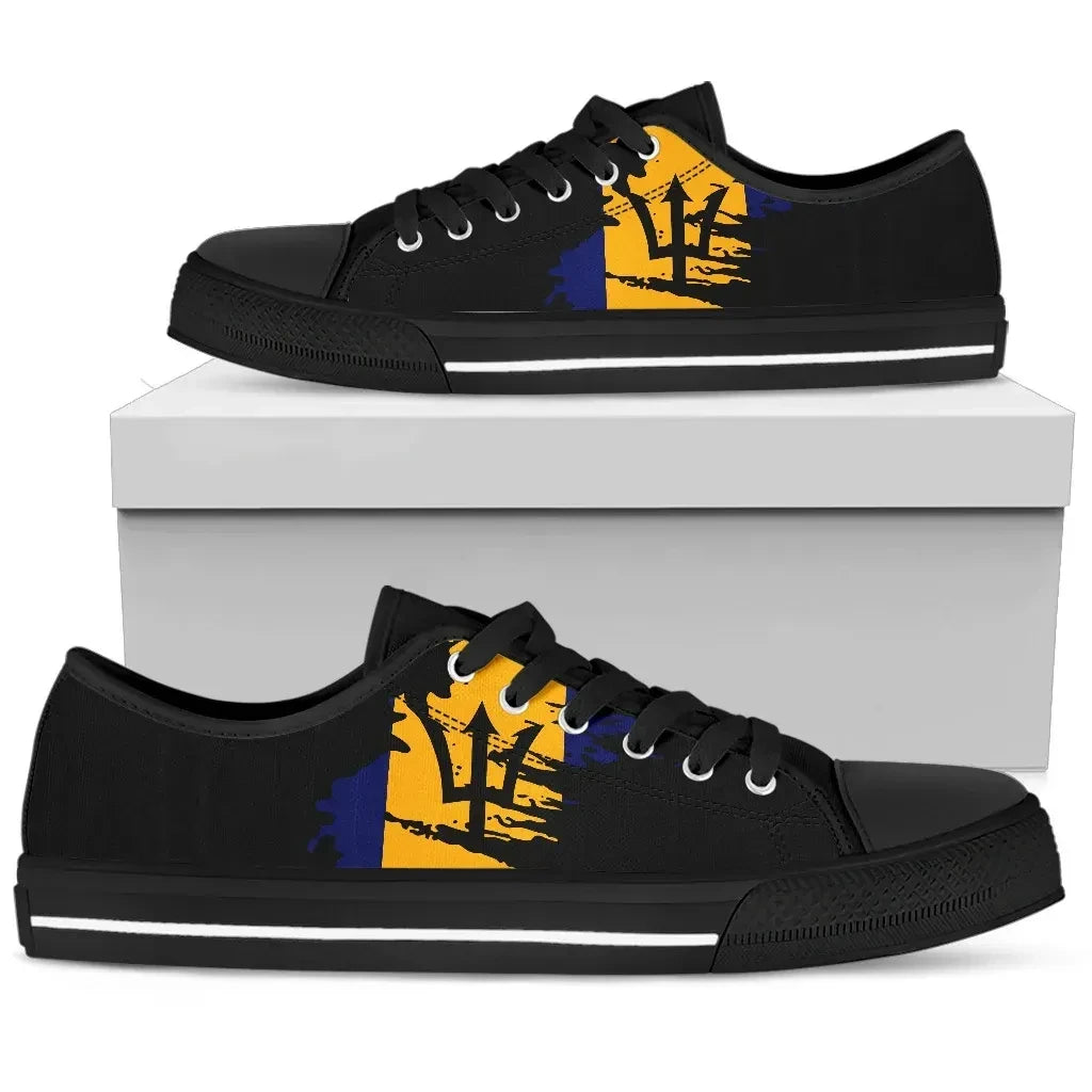 Barbados Low Top Shoe Flag Painting Th5
