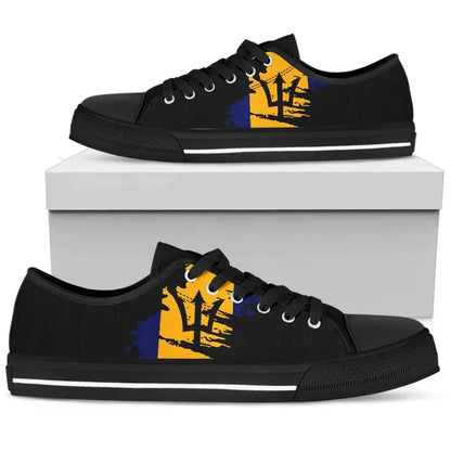 Barbados Low Top Shoe Flag Painting Th5