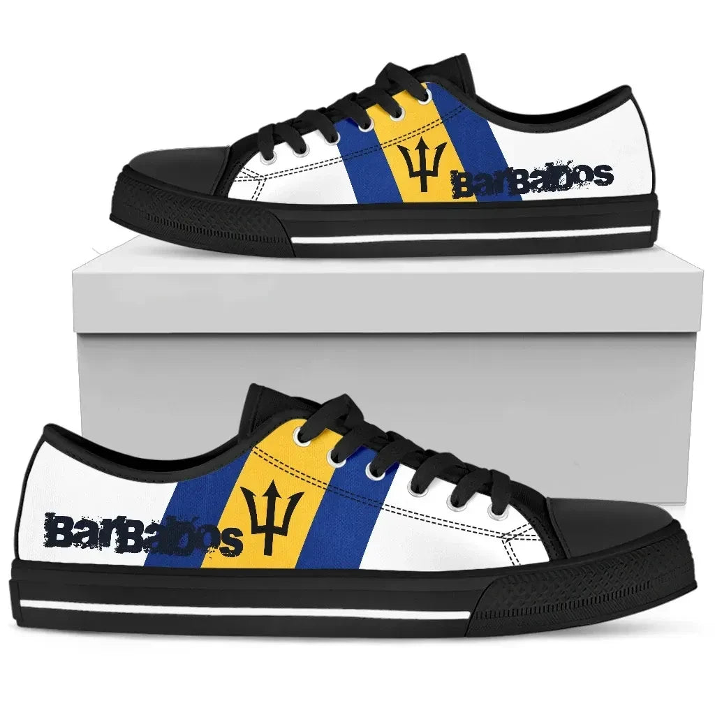 Barbados Flag Men'S/Women'S Canvas Shoes