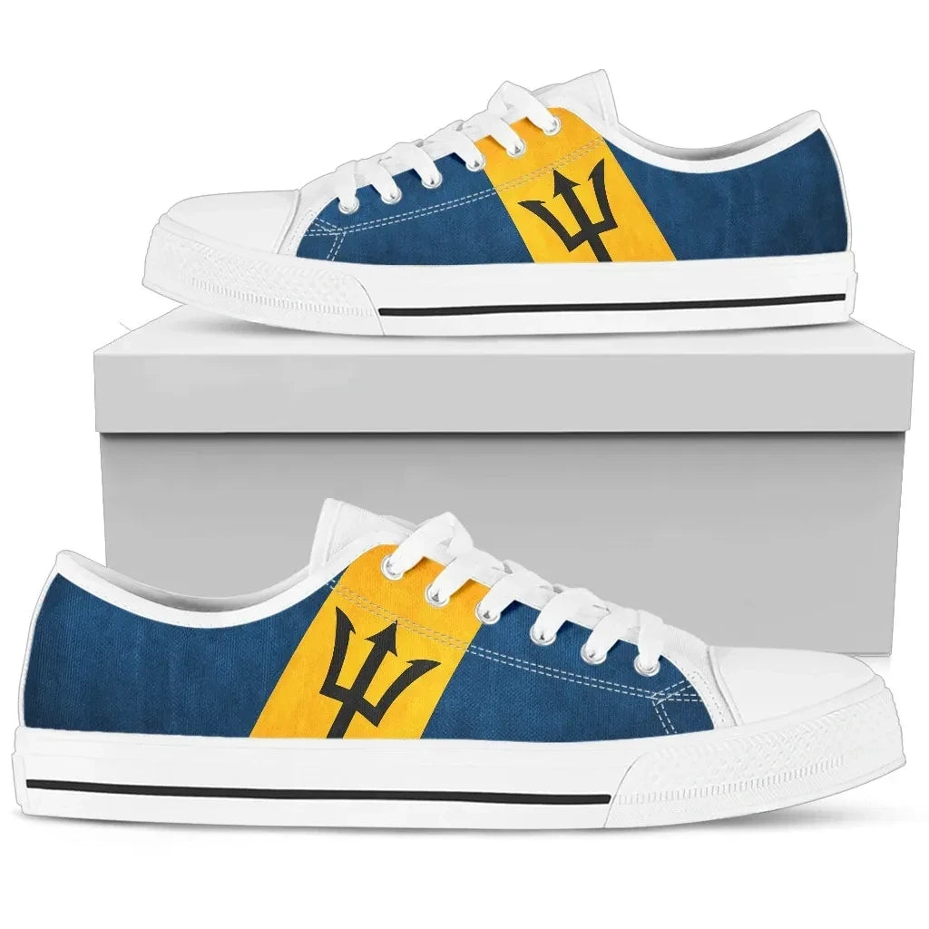 Barbados Grunge Flag Low Top Shoes