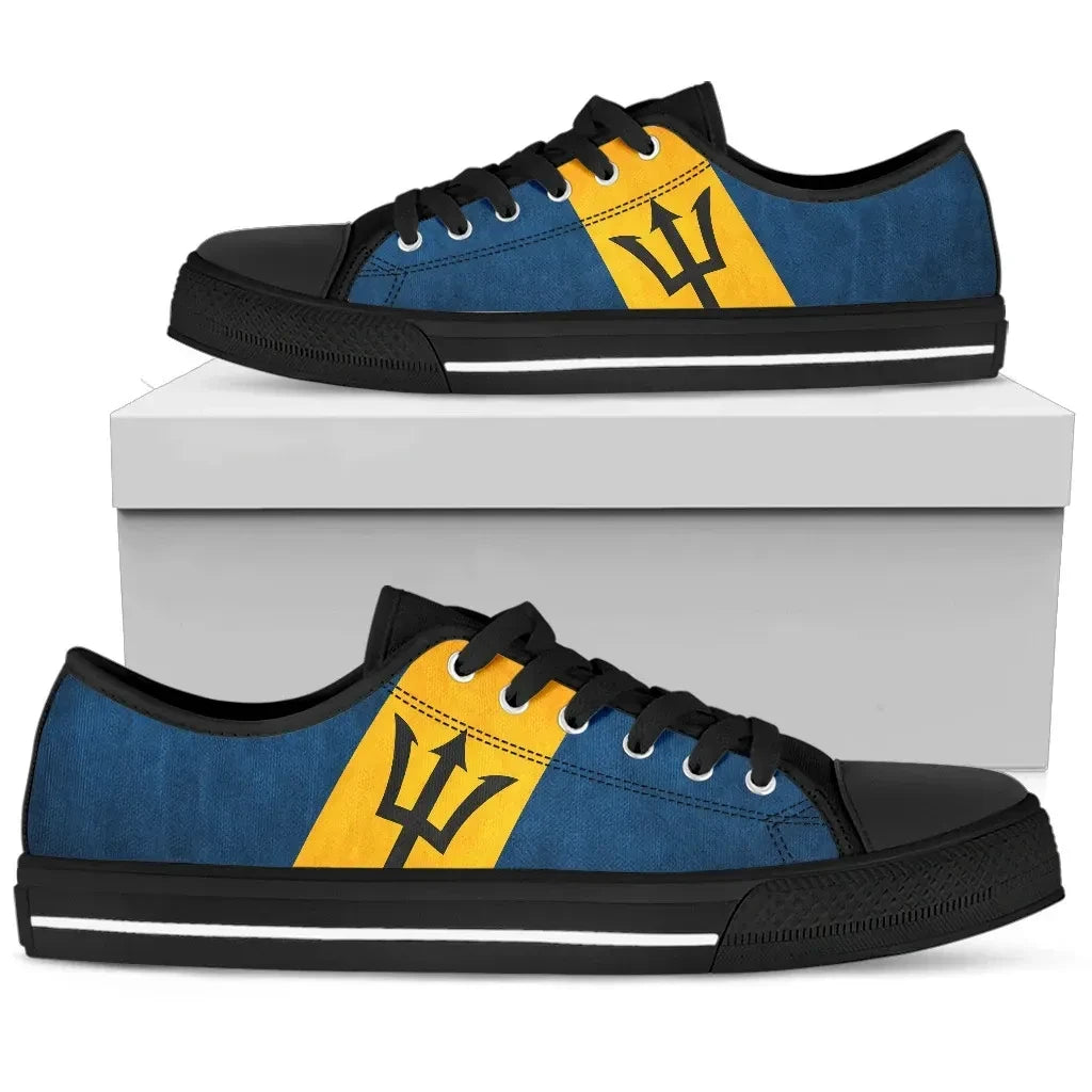Barbados Grunge Flag Low Top Shoes