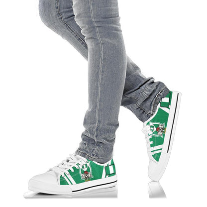 Nigeria Low Top Shoes Nigerian Flag And Coat Of Arms Boa Me Na Me Mmoa Wo