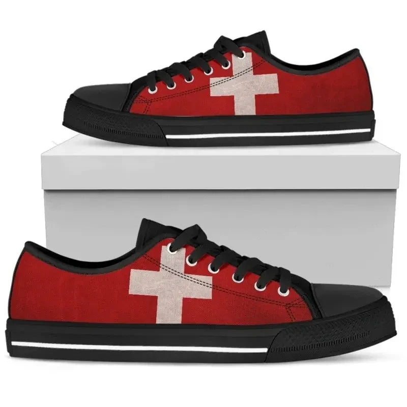 Switzerland Grunge Flag Low Top Shoes