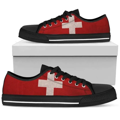 Switzerland Grunge Flag Low Top Shoes