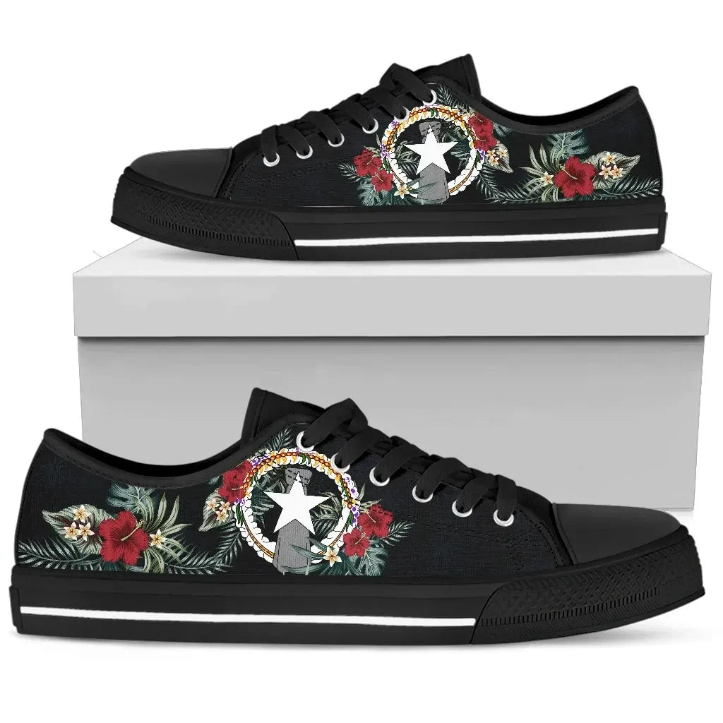 Northern Mariana Islands Hibiscus Low Top Shoes