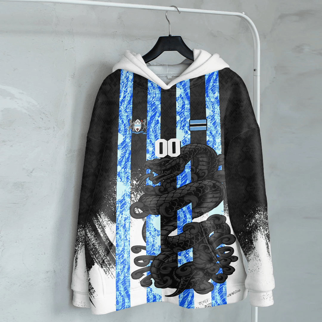 Africa Clothing Botswana Black Version Hoodie Snake Jersey