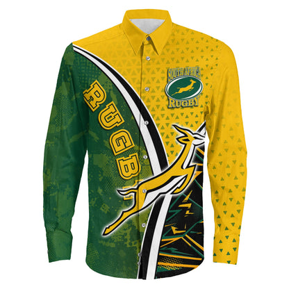 Long Sleeve Button Shirt South Africa Rugby Sport New Style