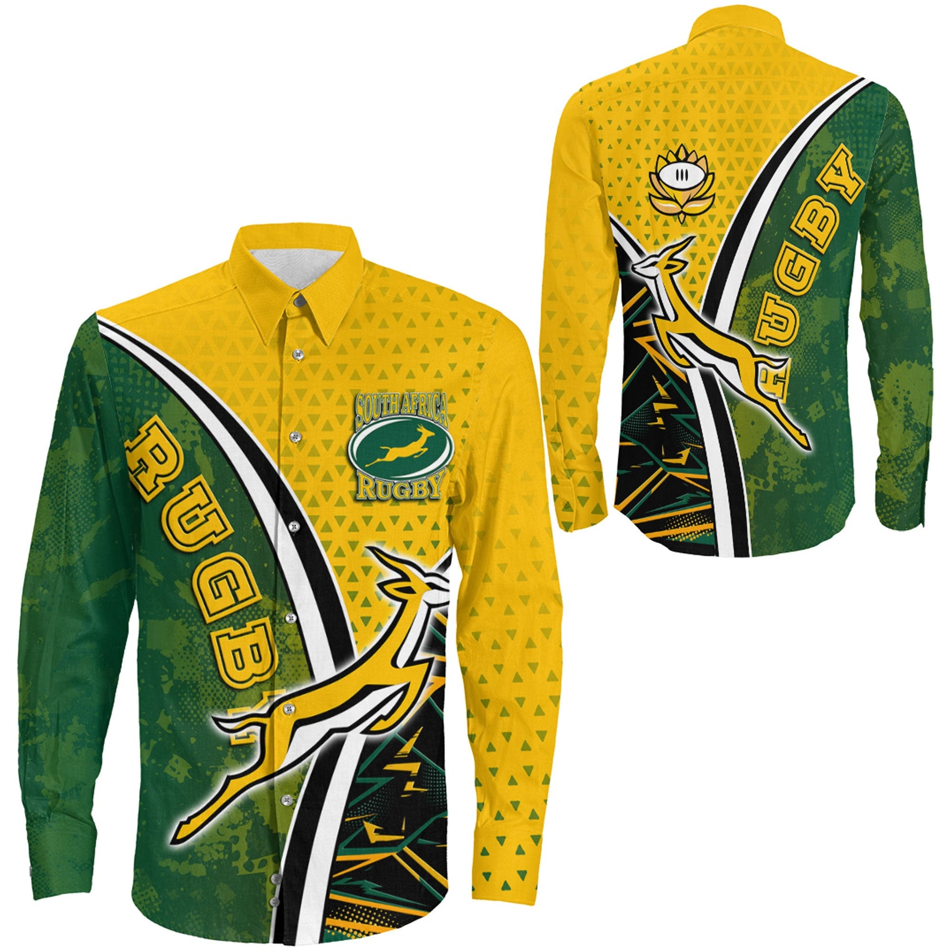 Long Sleeve Button Shirt South Africa Rugby Sport New Style