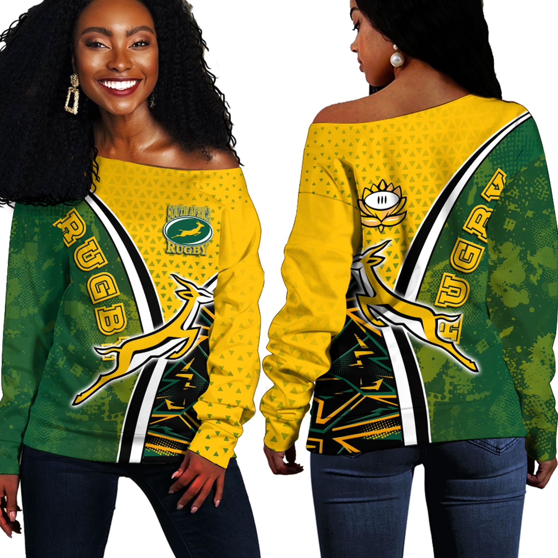 Off Shoulder Sweaters South Africa Rugby Sport