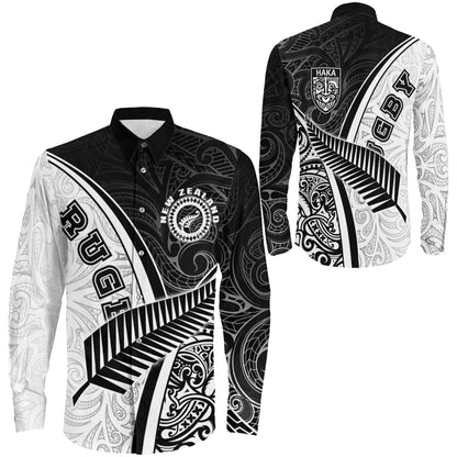 Long Sleeve Button Shirt New Zealand Rugby Silver Fern