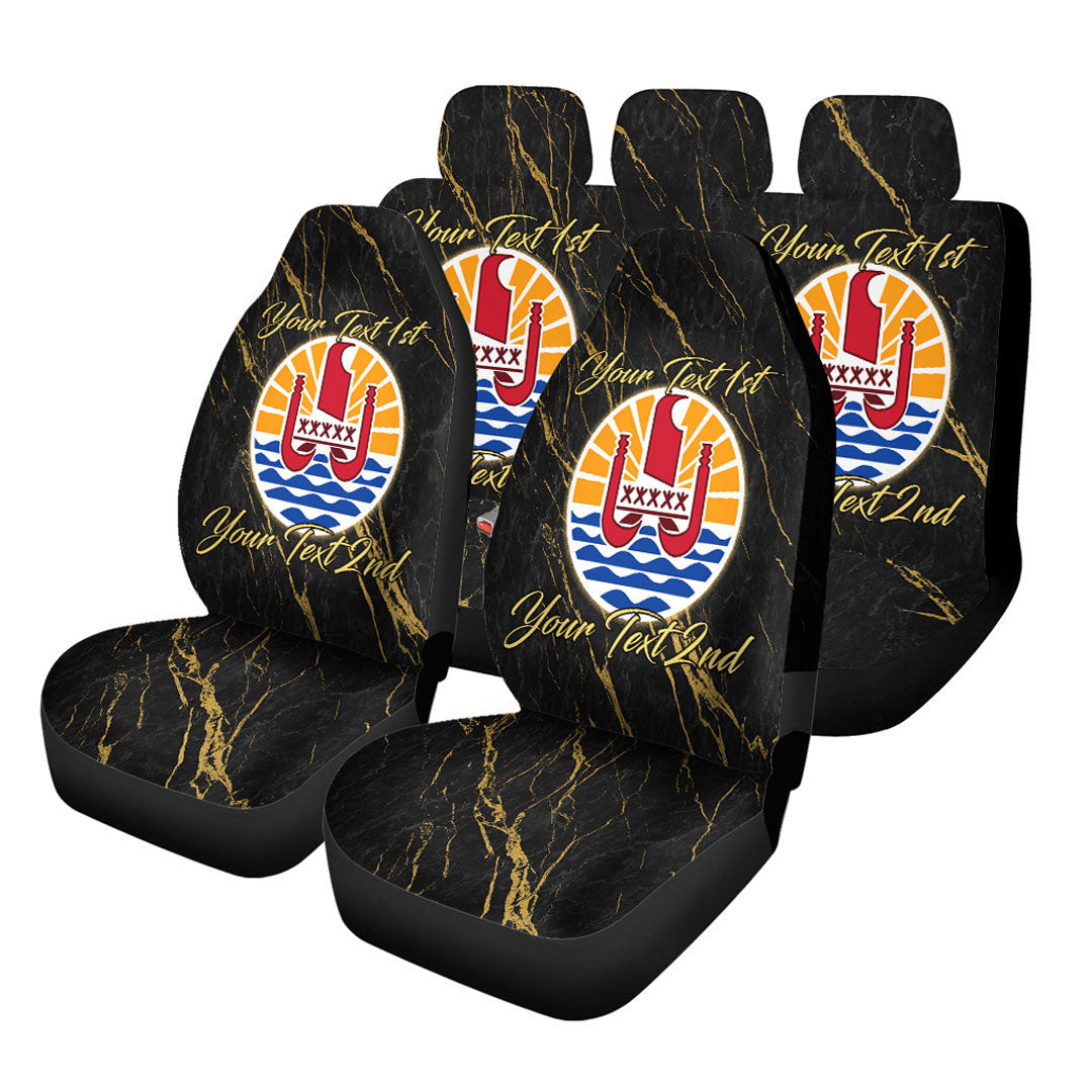 French Polynesia Car Seat Covers Luxury Marble Style Car Accessories