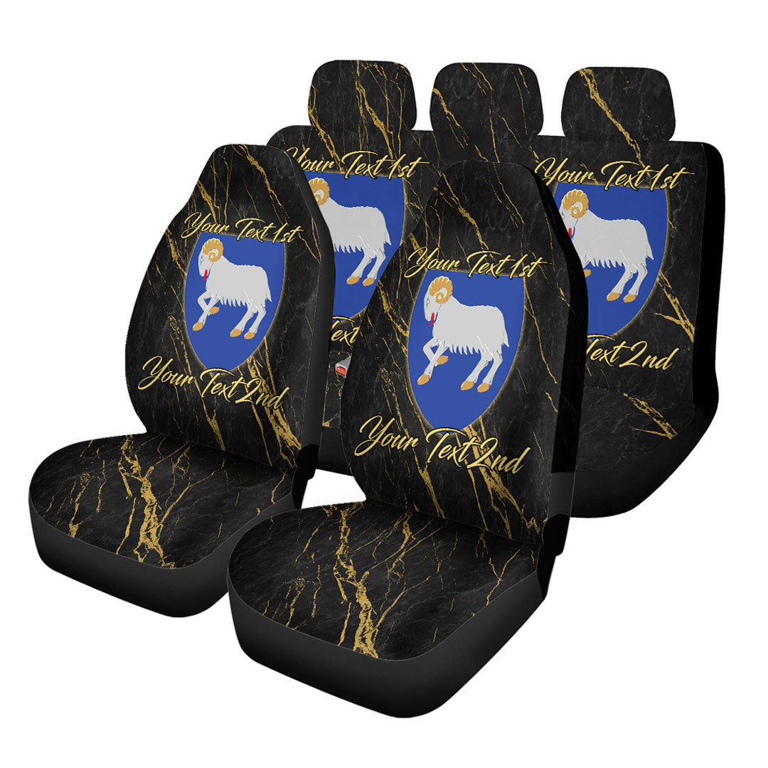 Faroe Islands Car Seat Covers Luxury Marble Style Car Accessories