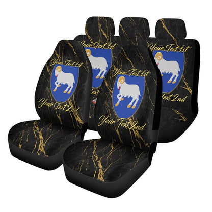 Faroe Islands Car Seat Covers Luxury Marble Style Car Accessories