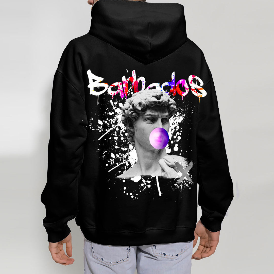 Barbados Fleece Hoodie David Blowing Pink Bubble Gum Heavy Fleece Hoodie