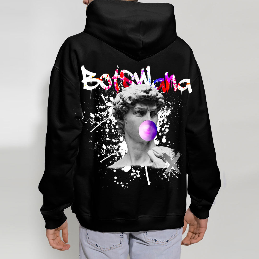Botswana Fleece Hoodie David Blowing Pink Bubble Gum Heavy Fleece Hoodie
