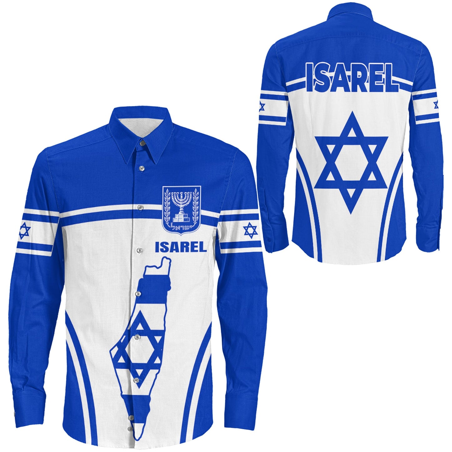 Clothing Isarel Long Sleeve Button Shirt Active Flag
