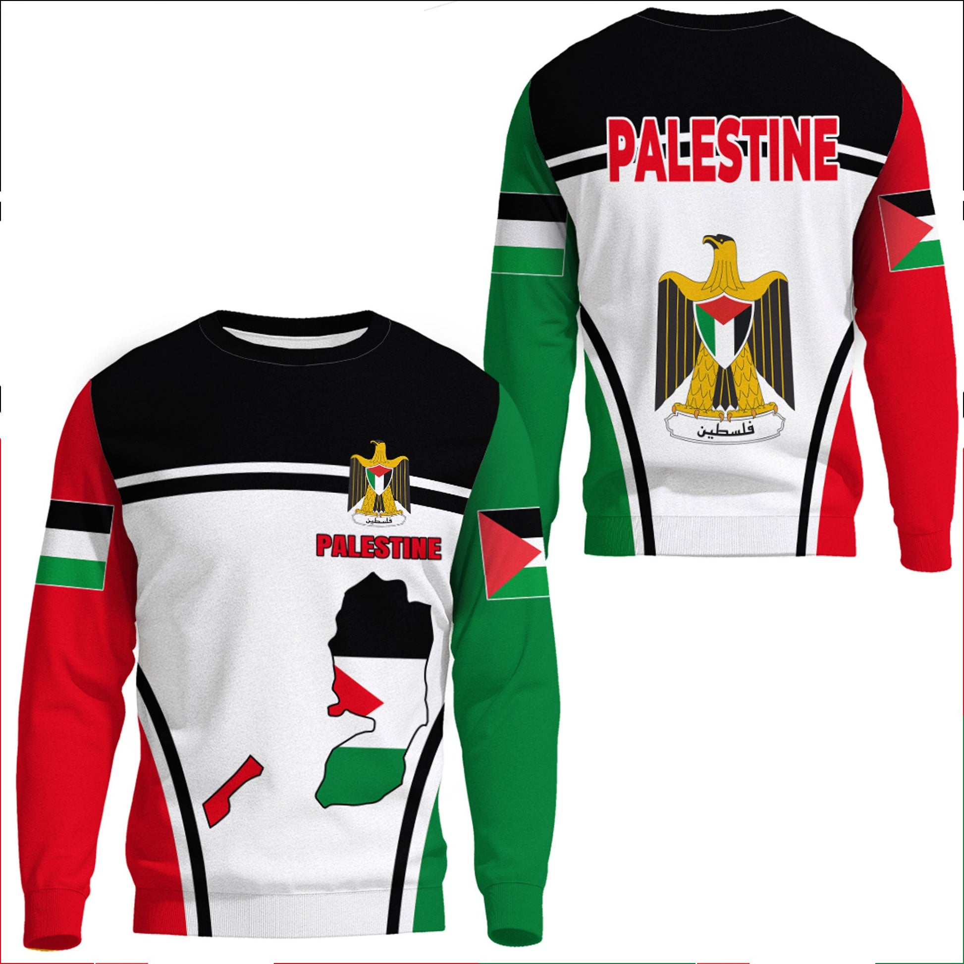 Clothing Palestine Sweatshirts Active Flag