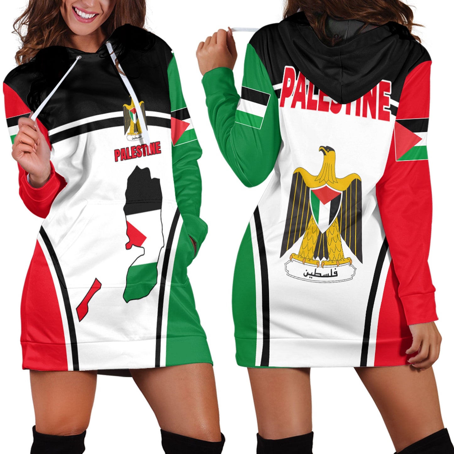 Clothing Palestine Hoodie Dress Active Flag