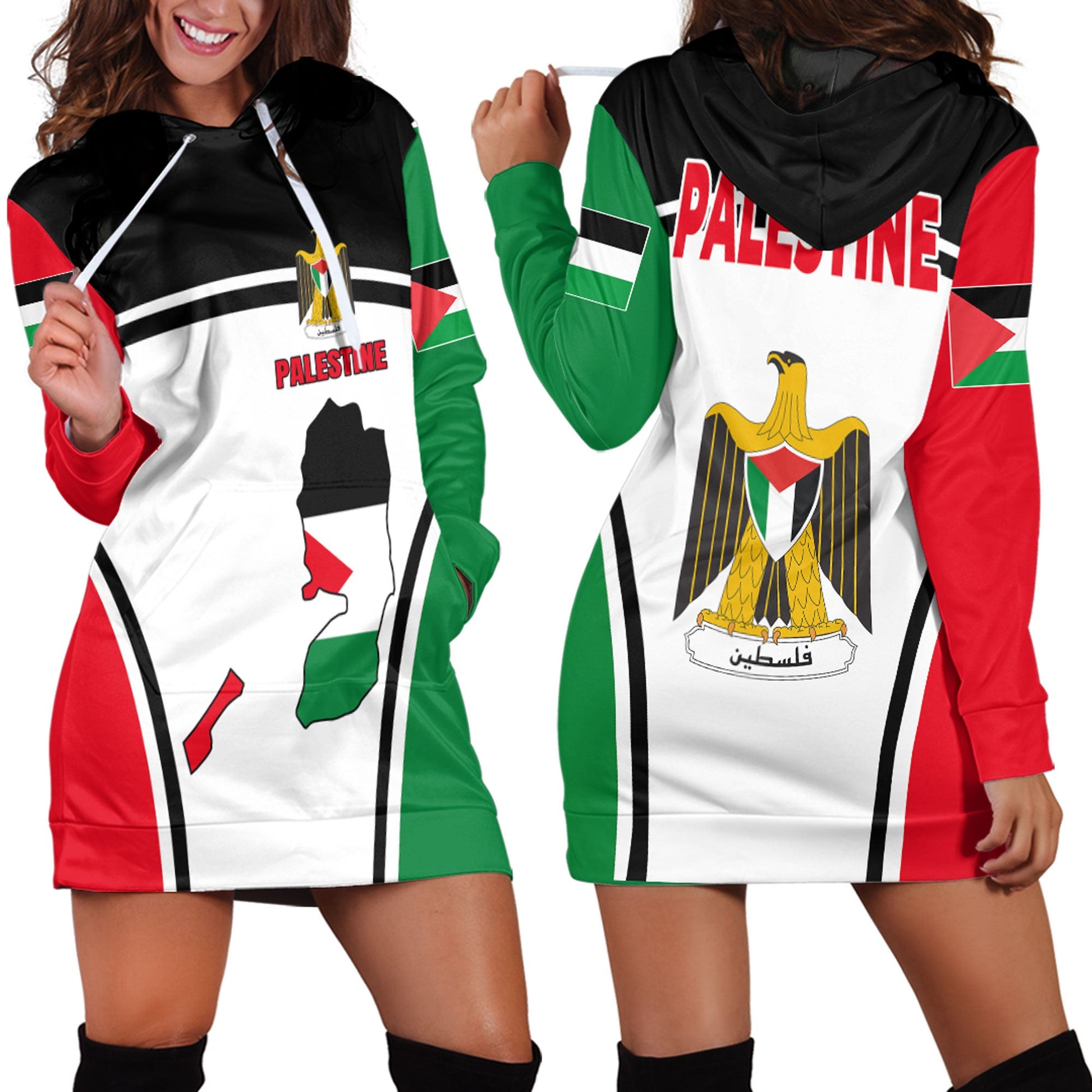 Clothing Palestine Hoodie Dress Active Flag