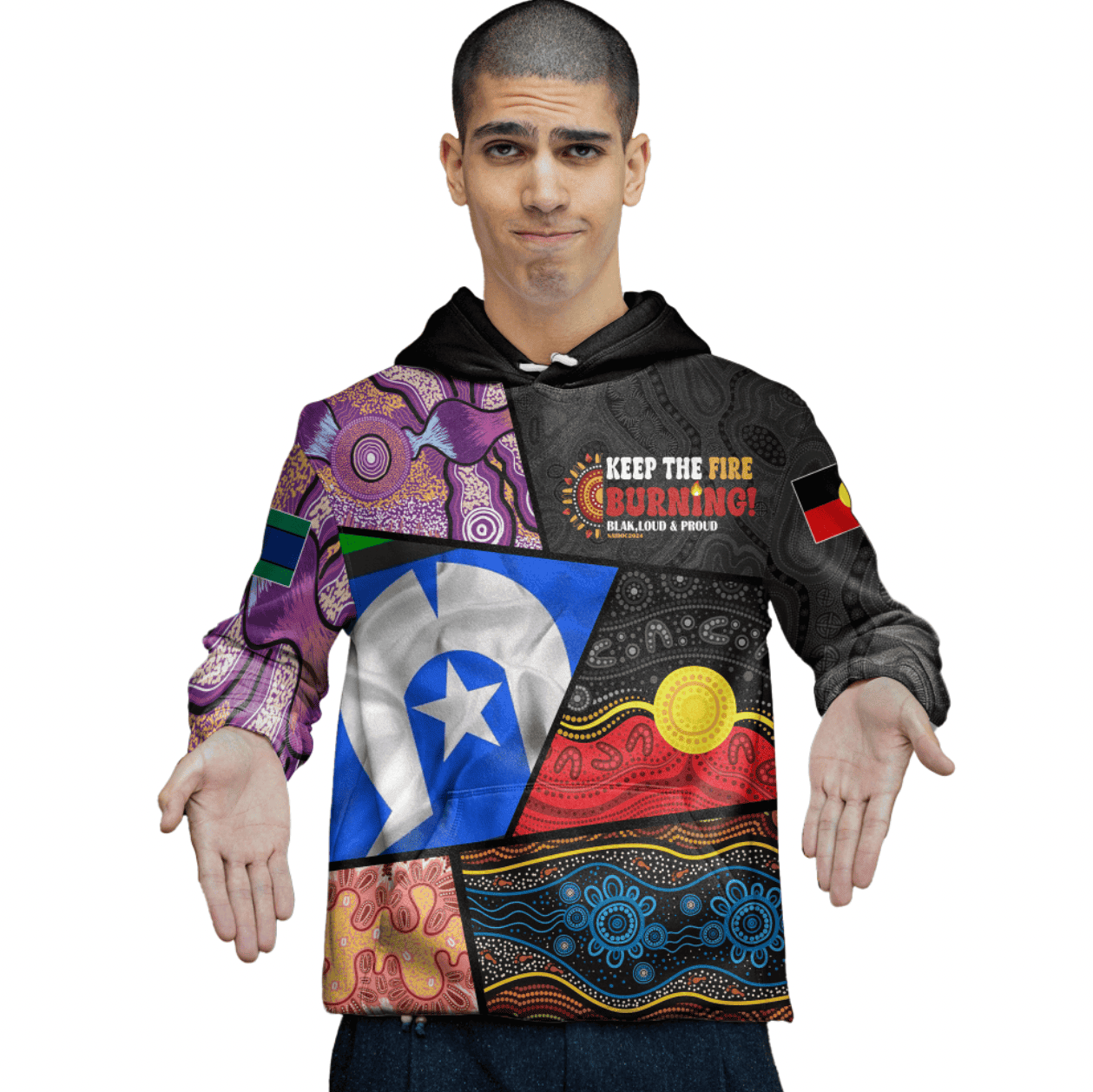 Australia Naidoc 2024 Aboriginal Hoodie Comic Style