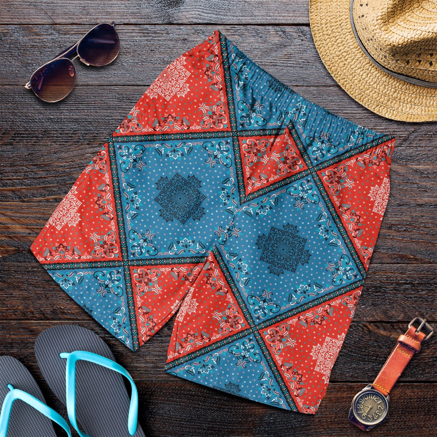 Paisley Bandana Pattern Seamless Men Short