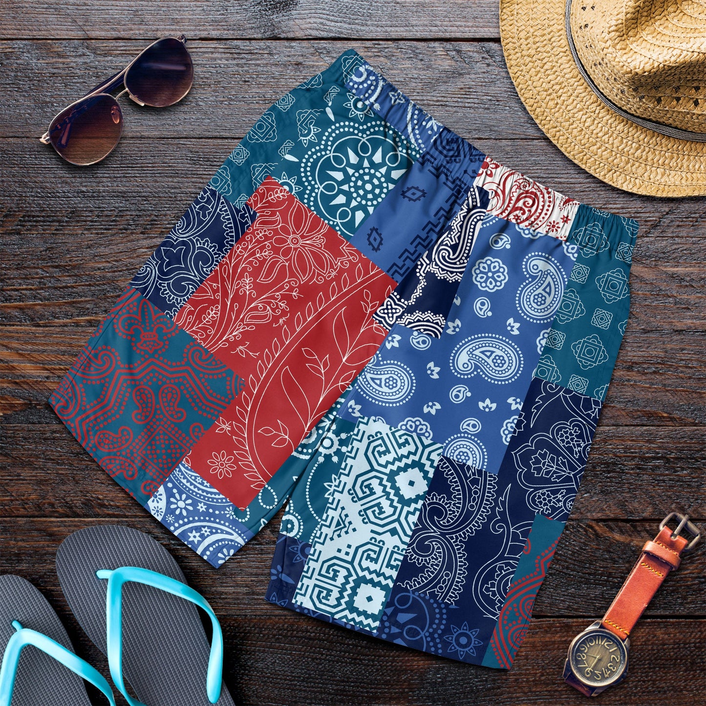 Paisley Bandana Pattern Seamless Men Short
