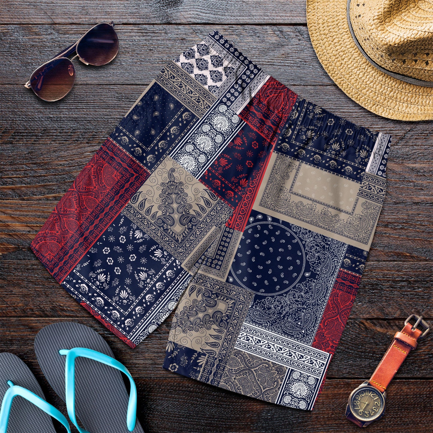 Paisley Bandana Pattern Seamless Men Short