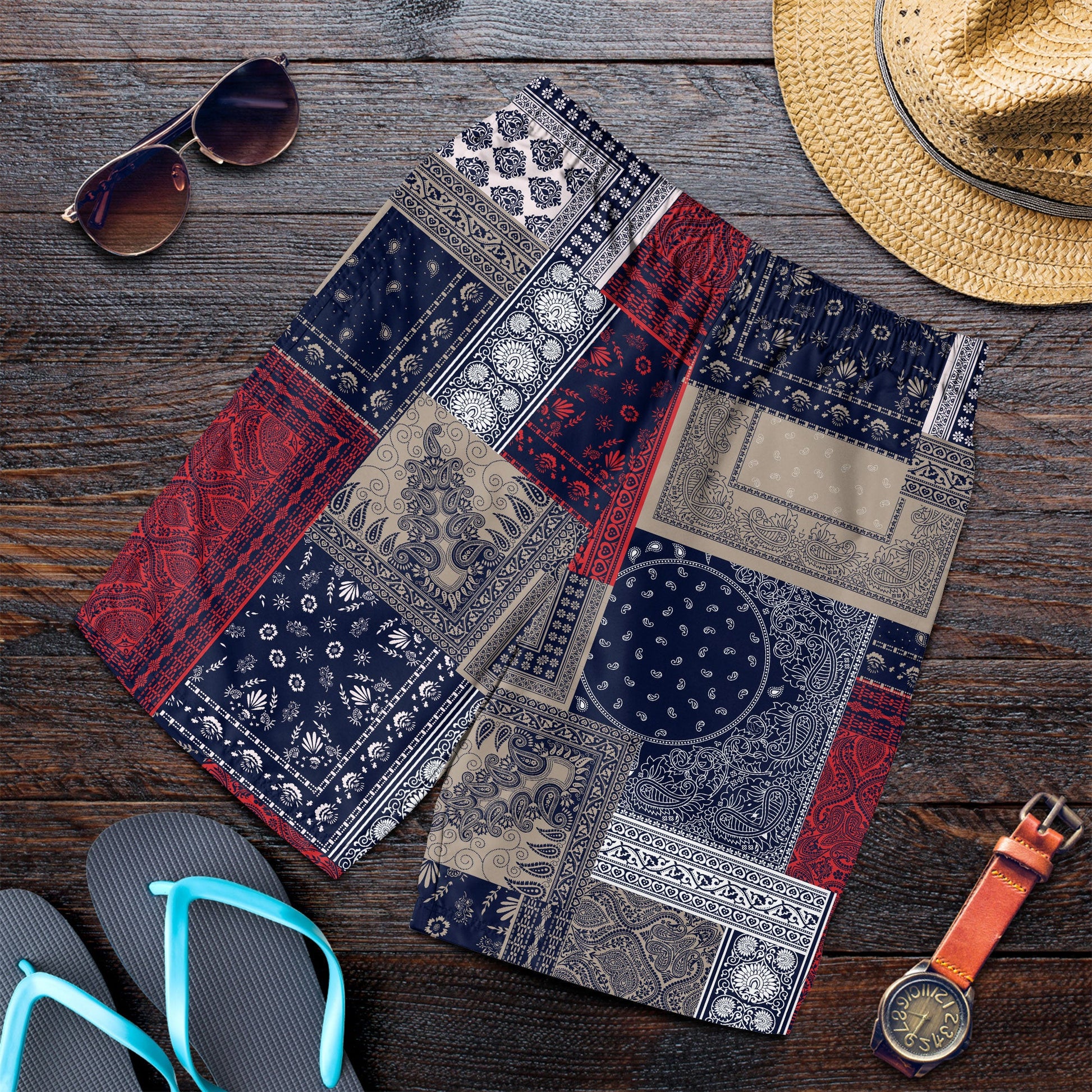 Paisley Bandana Pattern Seamless Men Short