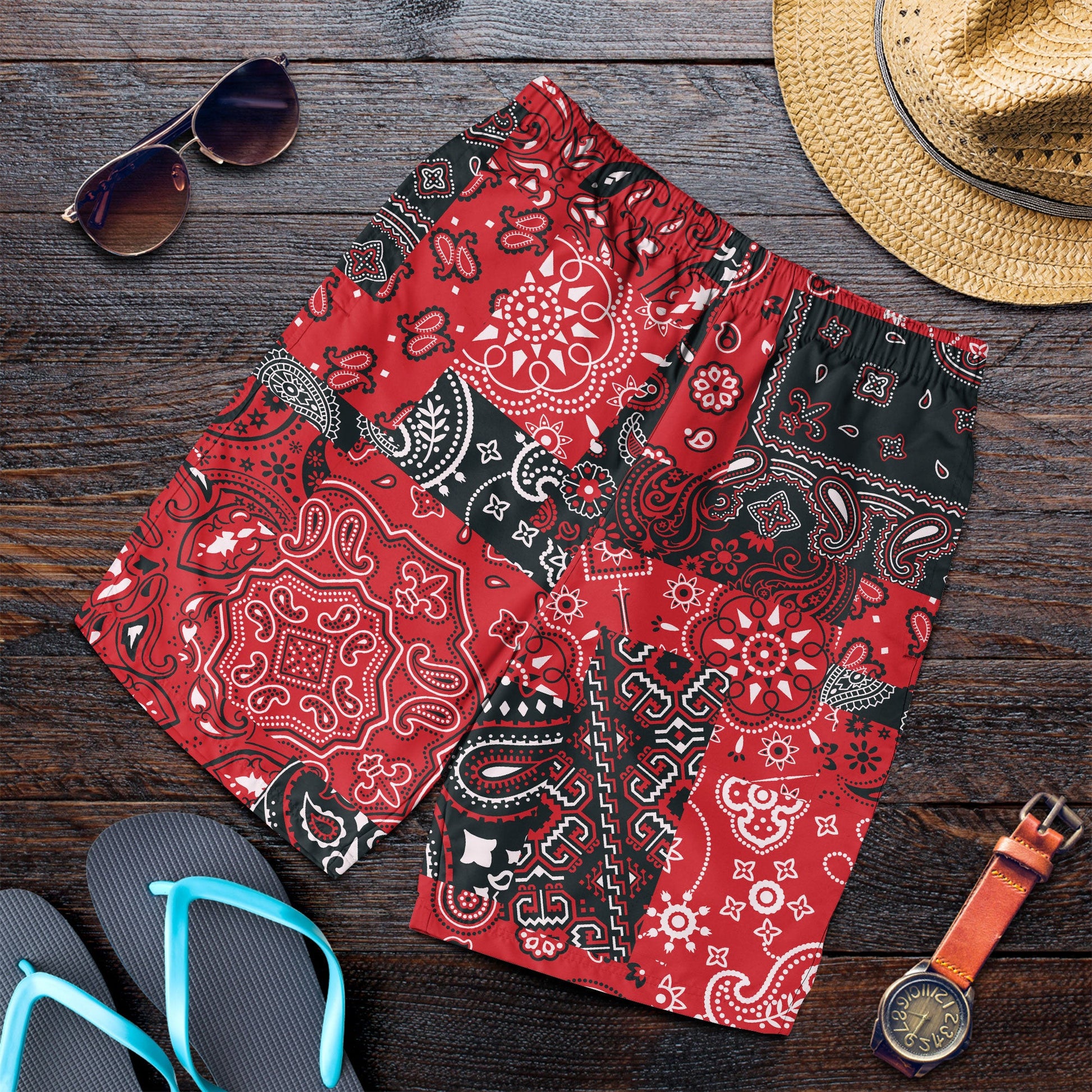 Paisley Bandana Pattern Seamless Men Short