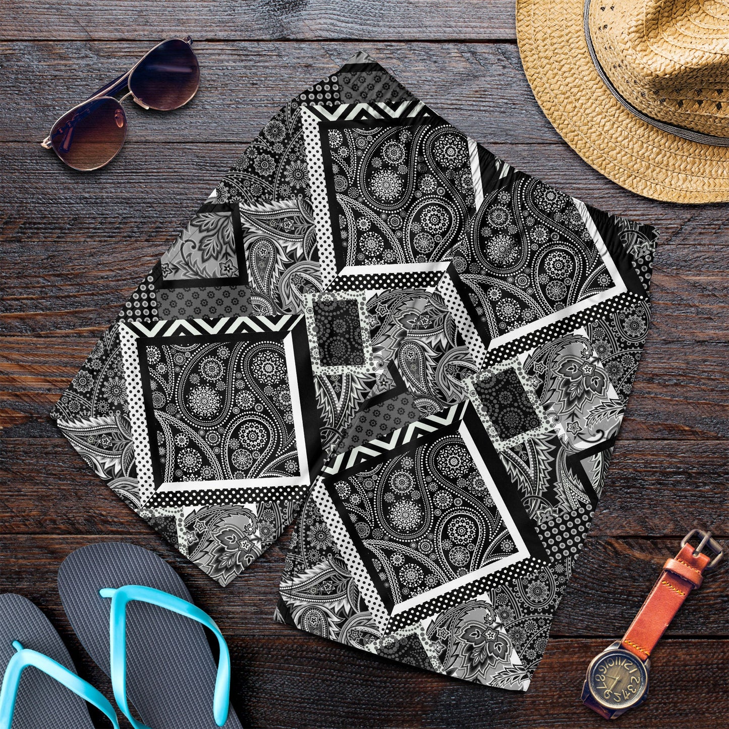 Paisley Bandana Pattern Seamless Men Short