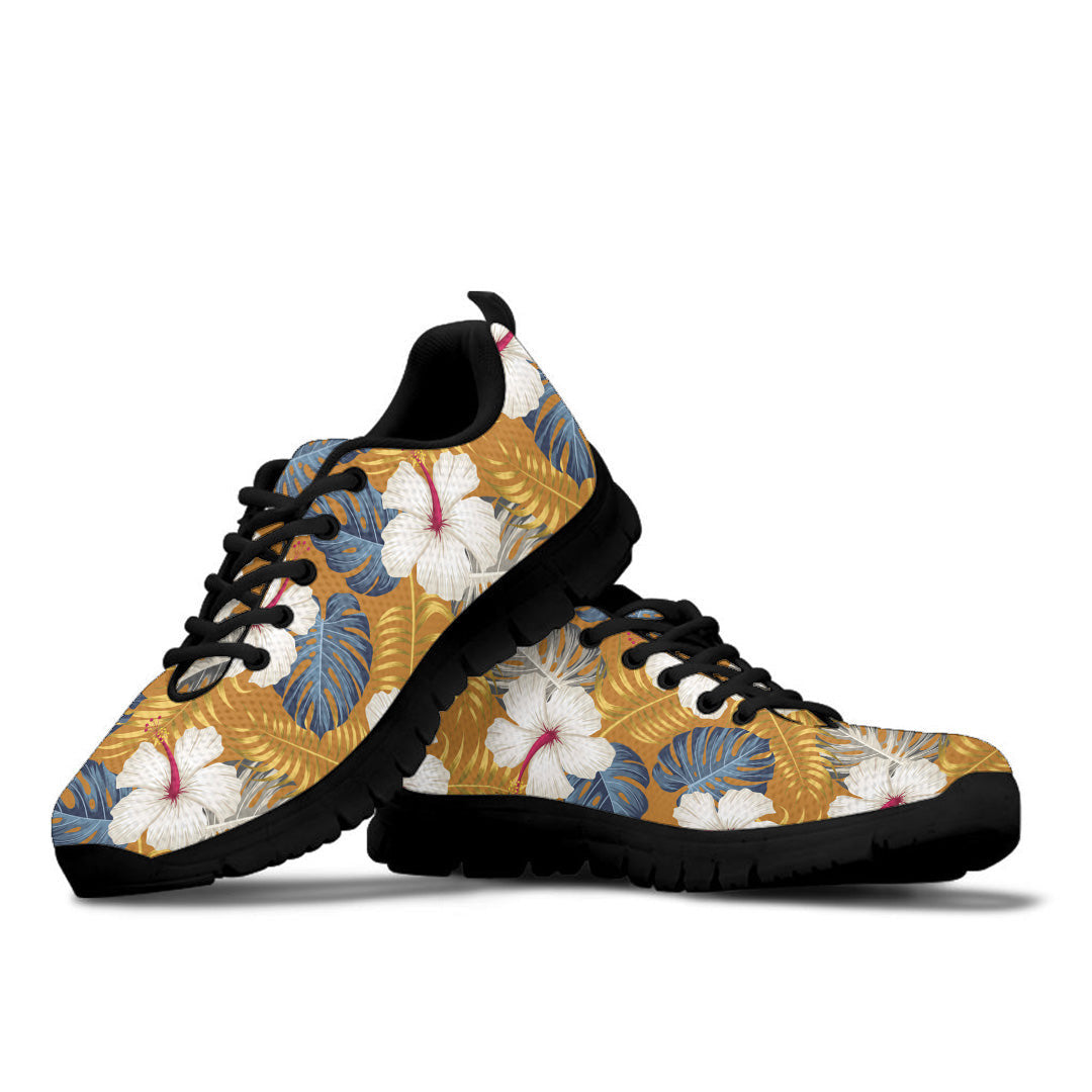 Sneaker Floral Seamless Pattern With Leaves