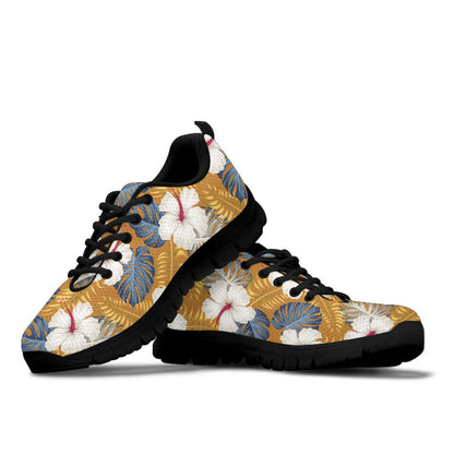 Sneaker Floral Seamless Pattern With Leaves