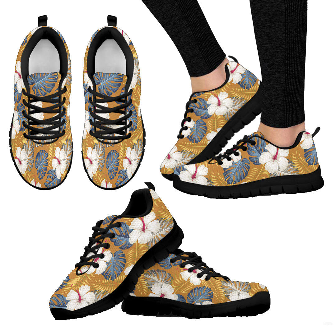 Sneaker Floral Seamless Pattern With Leaves