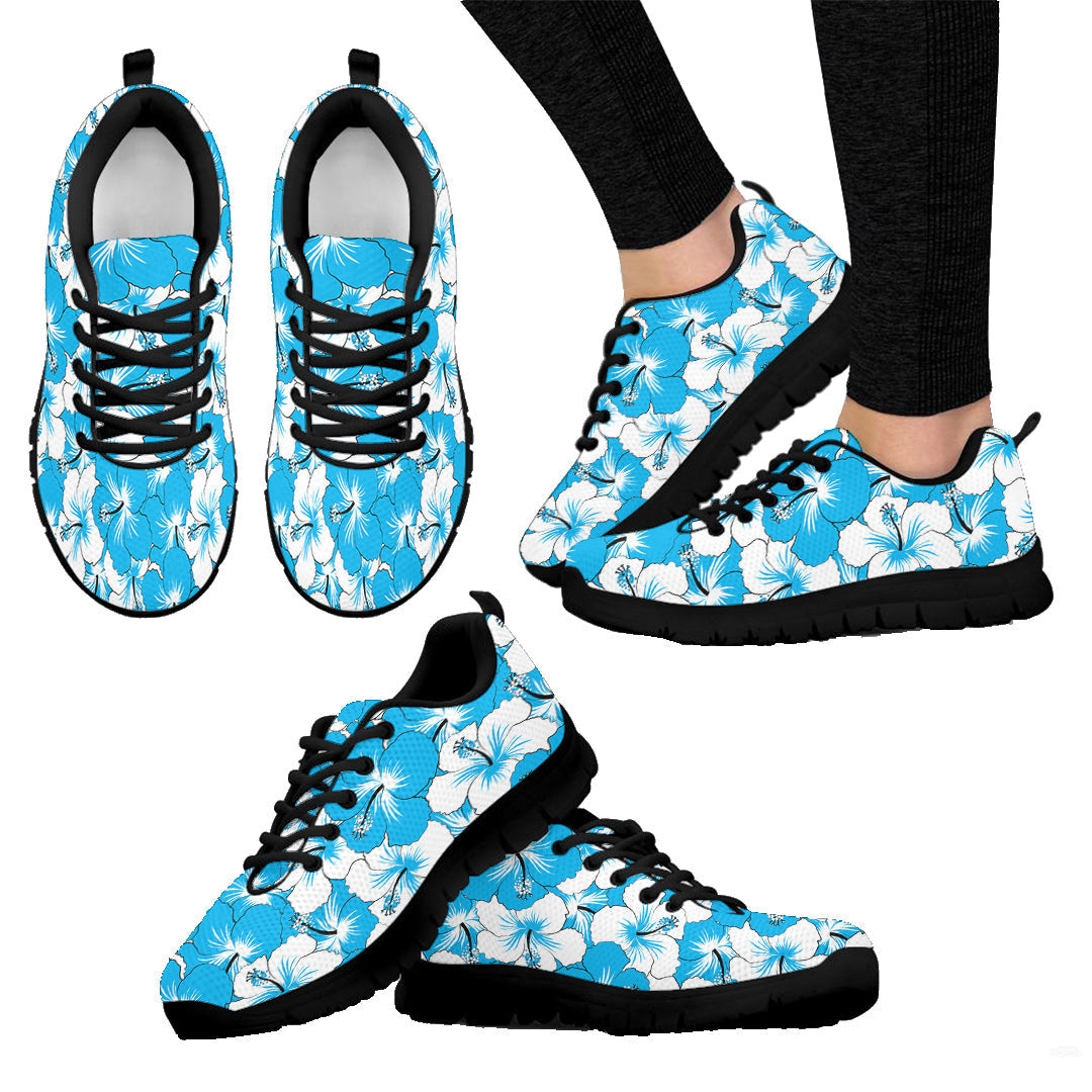 Sneaker Natural Blue and White Hibiscus