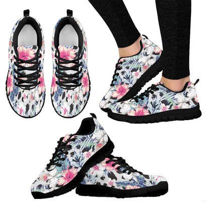 Sneaker Hibiscus And Orchids Tropical Pattern