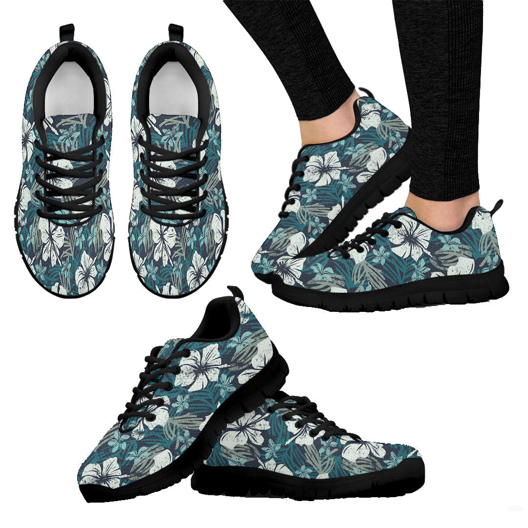Sneaker Grunge Hibiscus Flowers Seamless