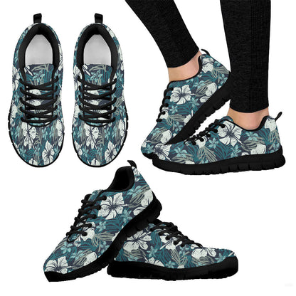 Sneaker Grunge Hibiscus Flowers Seamless