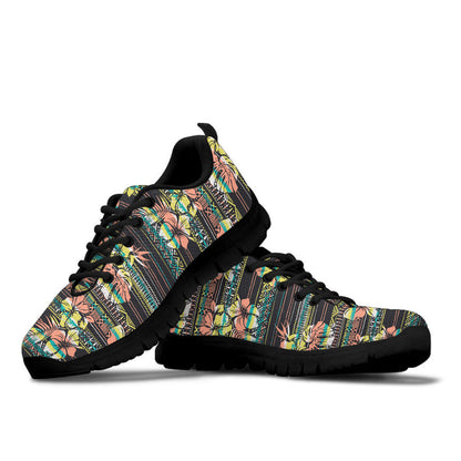 Sneaker Hawaiian Tribal Hibiscus Flowers Grunge Vintage