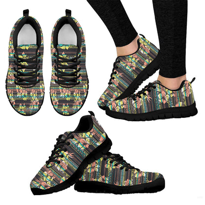 Sneaker Hawaiian Tribal Hibiscus Flowers Grunge Vintage